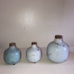 Wabi Sabi Ceramic Vases Lot of 3
